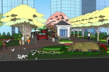 Sketchup景观模型|住宅景观，小区景观，现代中式风格-BIM建筑网