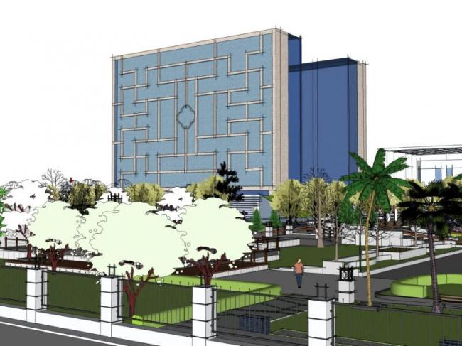 Sketchup景观模型|广场景观，停车场景观，新中式风格