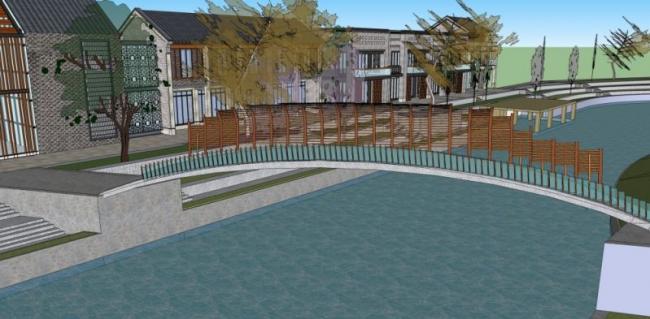 Sketchup景观模型|滨水景观，现代风格