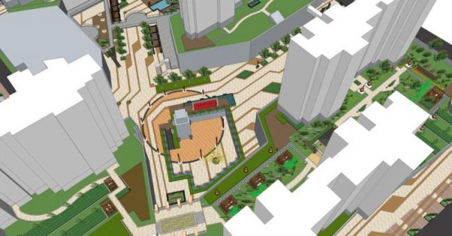 Sketchup景观模型|小区景观，住宅景观，现代风格