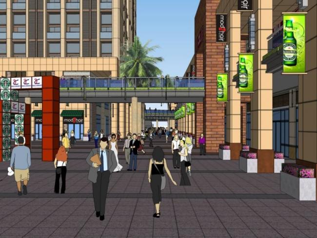 Sketchup景观模型|商业景观，现代风格