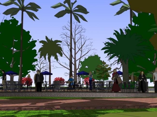 Sketchup景观模型|休闲景观，现代风格