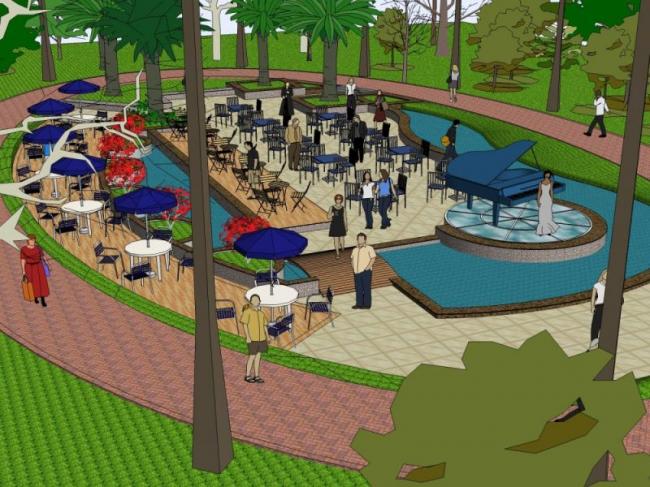 Sketchup景观模型|休闲景观，现代风格