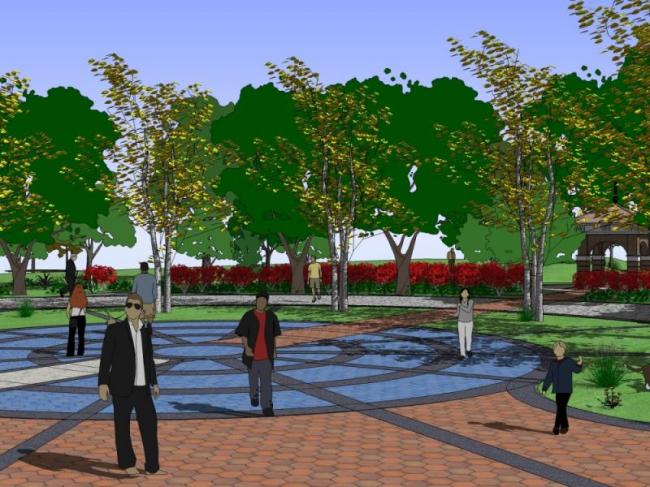 Sketchup景观模型|小区景观，住宅景观，古典风格