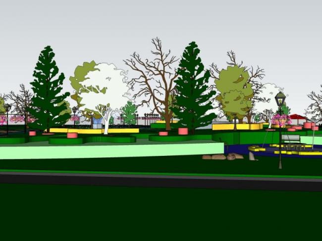 Sketchup景观模型|广场景观，现代风格