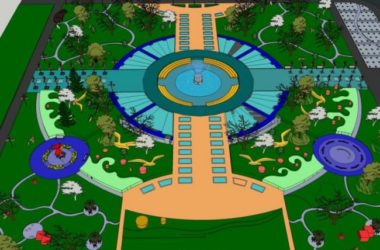 Sketchup景观模型|广场景观，现代风格-BIM建筑网