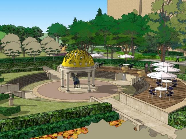 Sketchup景观模型|小区景观，住宅景观，古典风格