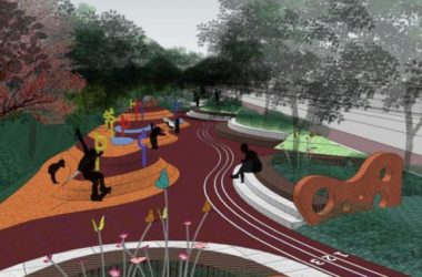 Sketchup景观模型|道路景观，街头公园，现代风格-BIM建筑网