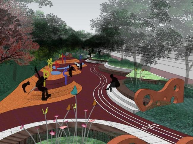 Sketchup景观模型|道路景观，街头公园，现代风格