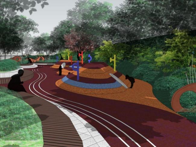 Sketchup景观模型|道路景观，街头公园，现代风格