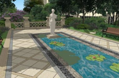 Sketchup景观模型|住宅景观，庭院景观，西班牙风格，古典风格-BIM建筑网