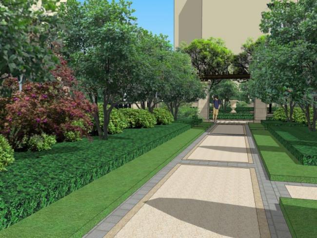 Sketchup景观模型|住宅景观，庭院景观，西班牙风格，古典风格