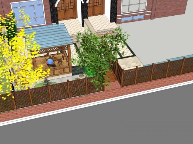 Sketchup景观模型|庭院景观，古典风格