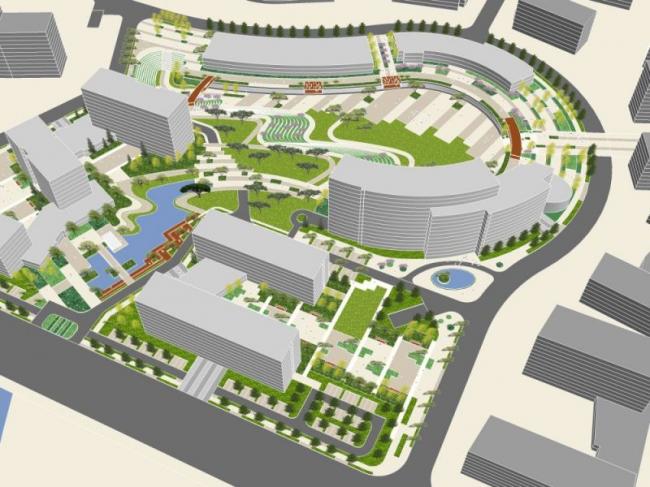 Sketchup景观模型|办公景观，现代风格