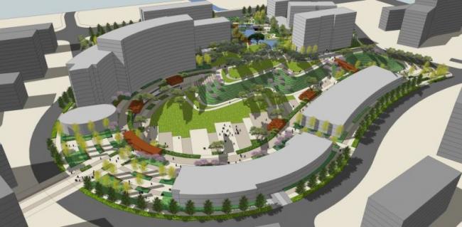 Sketchup景观模型|办公景观，现代风格