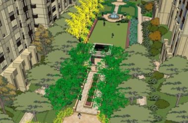 Sketchup景观模型|小区景观，住宅景观，古典风格-BIM建筑网