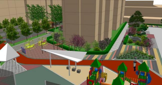 Sketchup景观模型|小区景观，住宅景观，现代风格