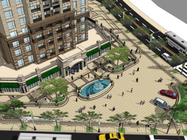 Sketchup景观模型|商业景观，古典风格