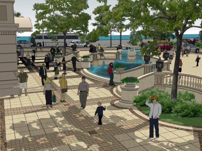 Sketchup景观模型|商业景观，古典风格