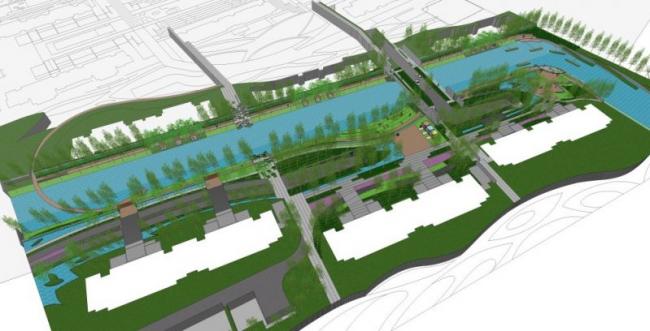 Sketchup景观模型|滨水景观，现代风格