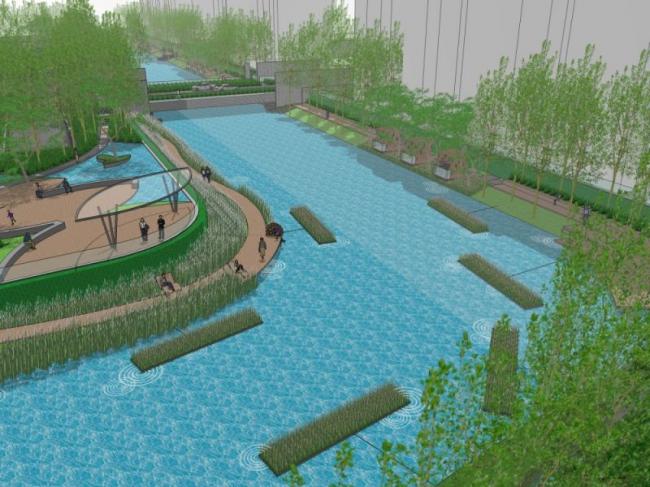 Sketchup景观模型|滨水景观，现代风格