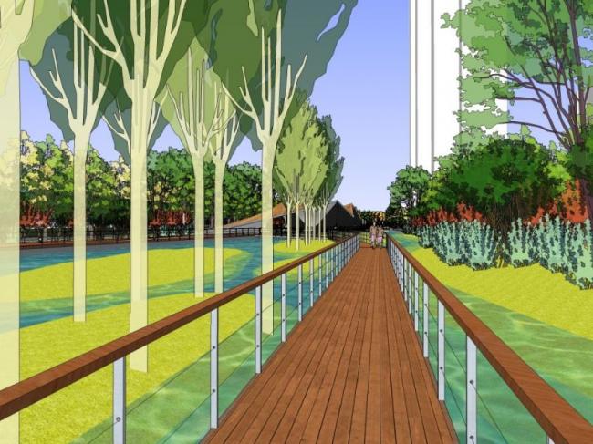 Sketchup景观模型|滨水景观，现代风格