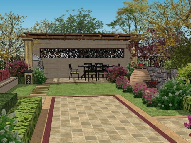 Sketchup景观模型|小区景观，住宅景观，古典风格