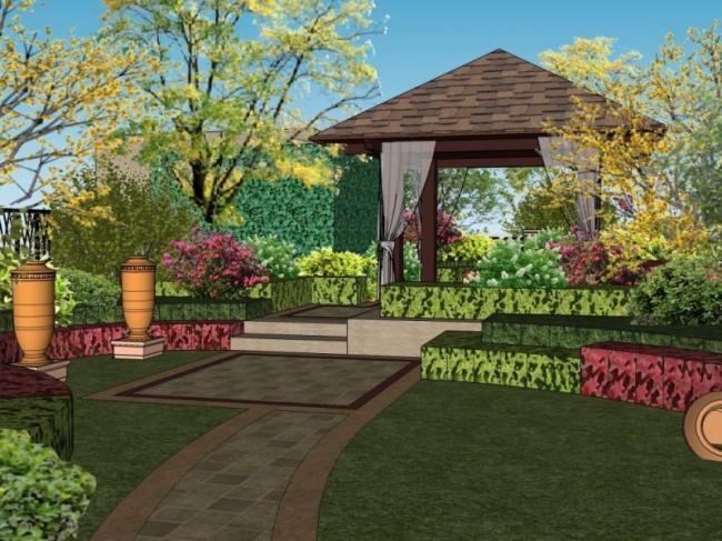 Sketchup景观模型|小区景观，住宅景观，古典风格