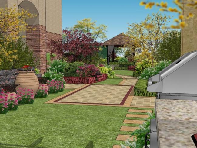 Sketchup景观模型|小区景观，住宅景观，古典风格