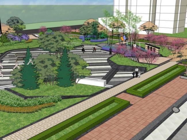 Sketchup景观模型|公园景观，现代风格