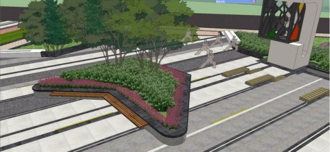 Sketchup景观模型|公园景观，现代风格