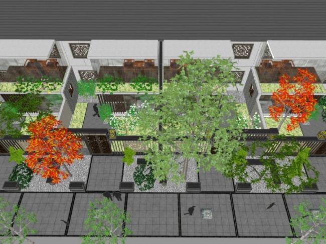 Sketchup景观模型|别墅庭院，现代中式风格