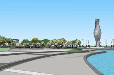 Sketchup景观模型|广场景观，现代风格-BIM建筑网