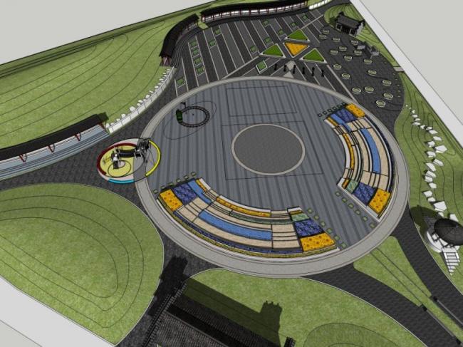 Sketchup景观模型|儿童公园景观，现代风格