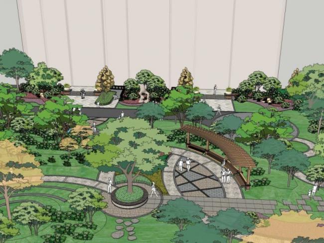 Sketchup景观模型|小区景观，住宅景观，现代风格
