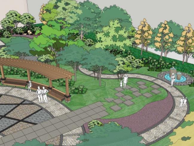 Sketchup景观模型|小区景观，住宅景观，现代风格
