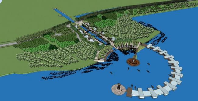 Sketchup景观模型|滨河景观，滨水景观，现代风格