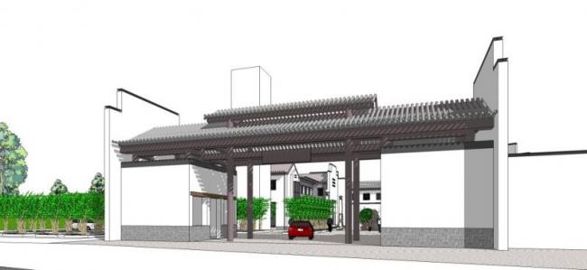 Sketchup商业模型|多层会所，现代中式风格