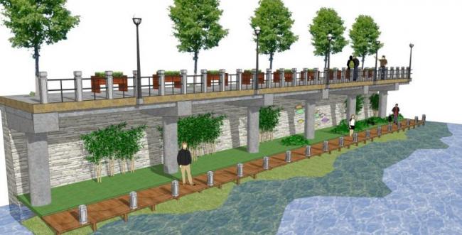 Sketchup景观模型|滨水景观，现代风格