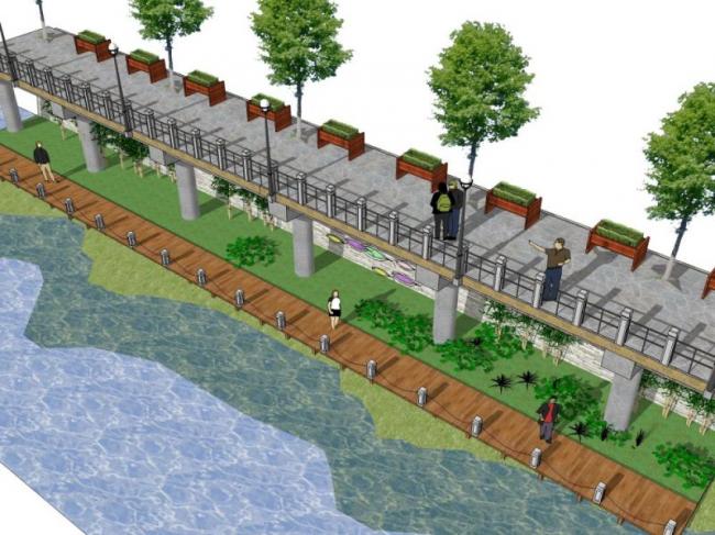 Sketchup景观模型|滨水景观，现代风格