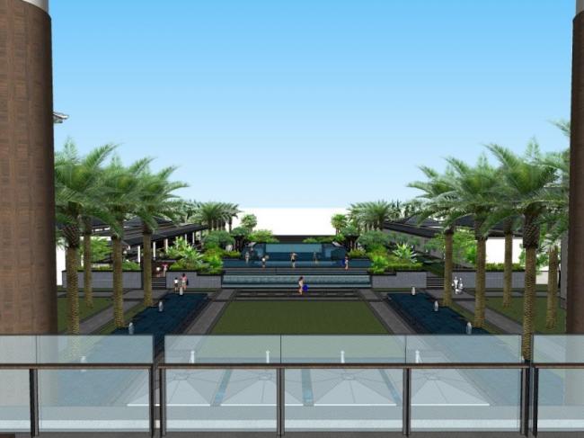 Sketchup景观模型|泳池景观，古典风格