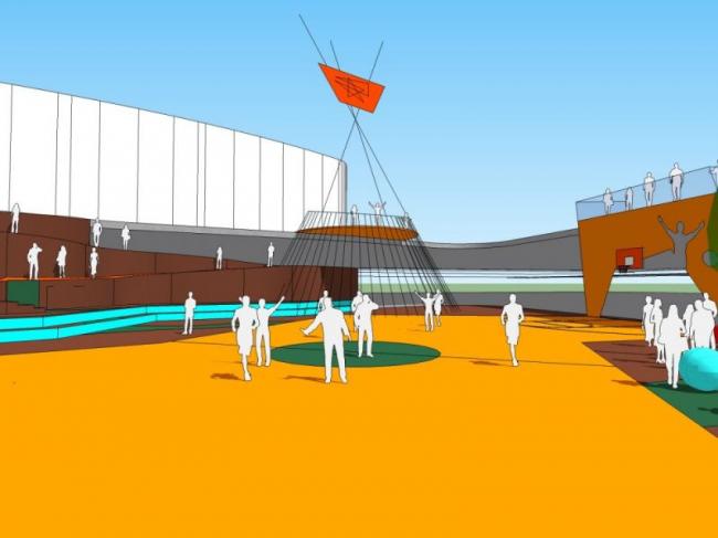 Sketchup景观模型|广场景观，现代风格