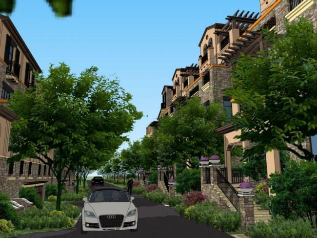 Sketchup景观模型|小区景观，住宅景观，现代风格