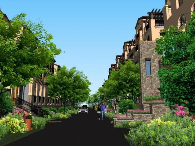 Sketchup景观模型|小区景观，住宅景观，现代风格