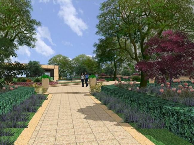 Sketchup景观模型|入口景观，现代风格