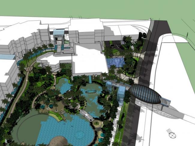 Sketchup景观模型|景区景观，古典风格