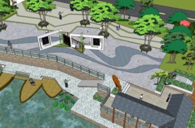 Sketchup景观模型|广场景观，现代中式风格-BIM建筑网