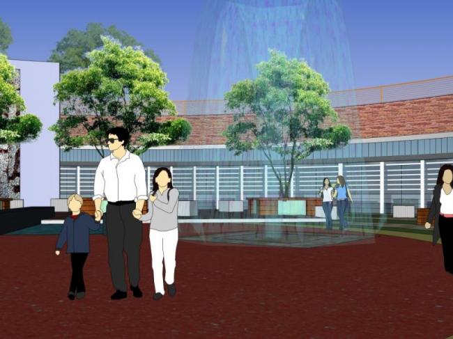 Sketchup景观模型|广场景观，现代风格