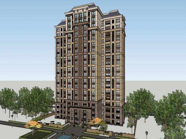 Sketchup住宅模型|高层住宅，古典风格