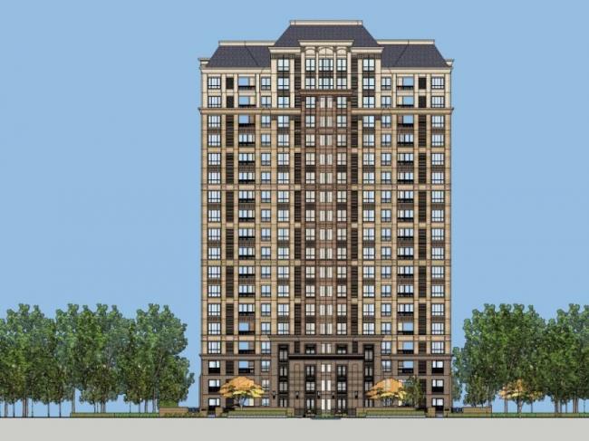 Sketchup住宅模型|高层住宅，古典风格